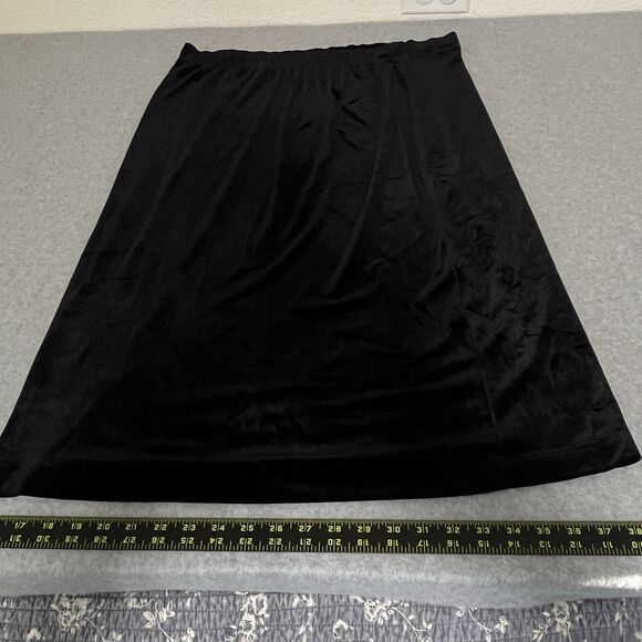 VTG Black Velvet Midi Skirt Suit Set Jeweled Wedding Event Formal Class  SZ XL - Picture 10 of 12